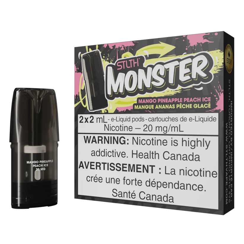 MONSTER PODS - MANGO PINEAPPLE PEACH ICE