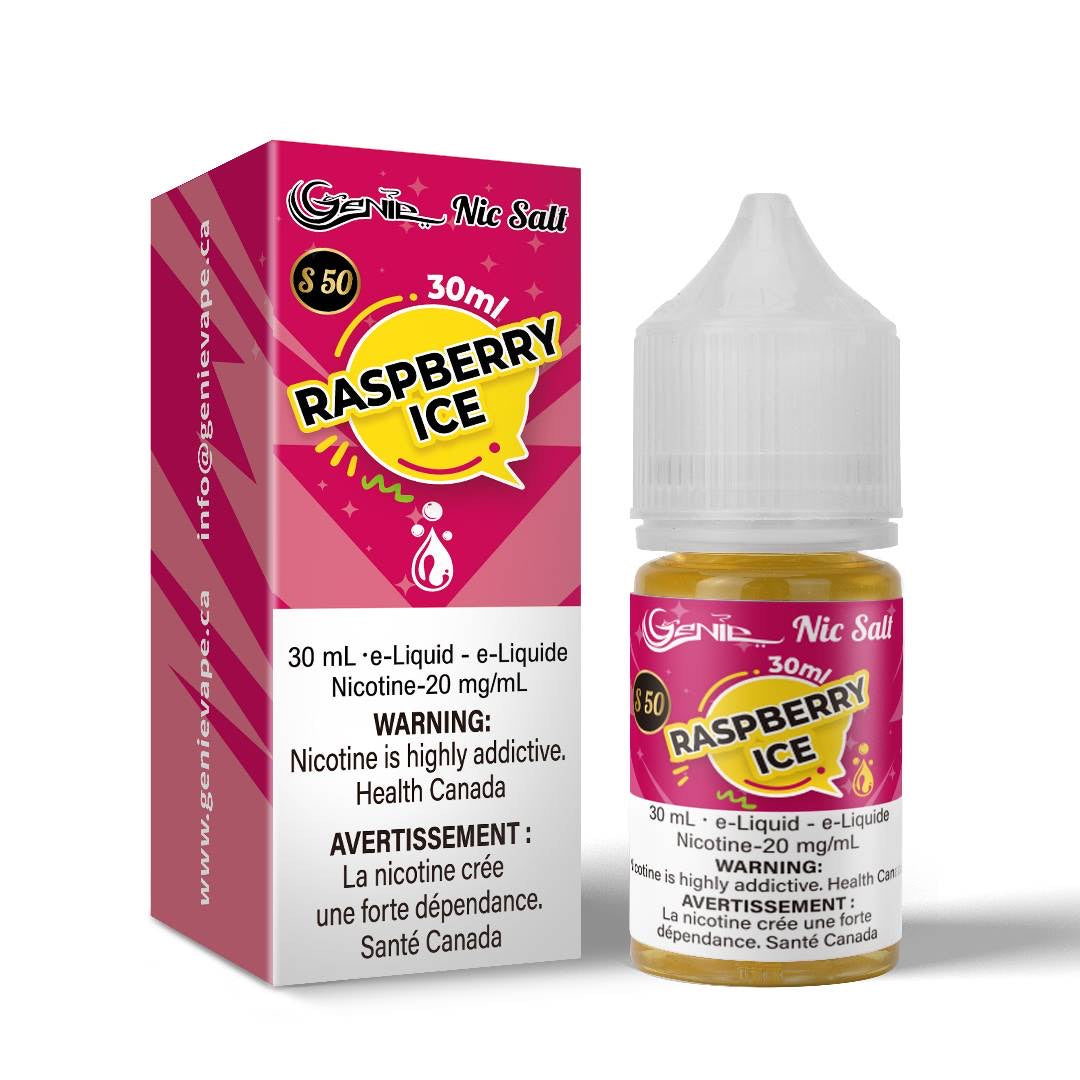 Genie e-juice liquid salt nic 20 mg raspberry ice