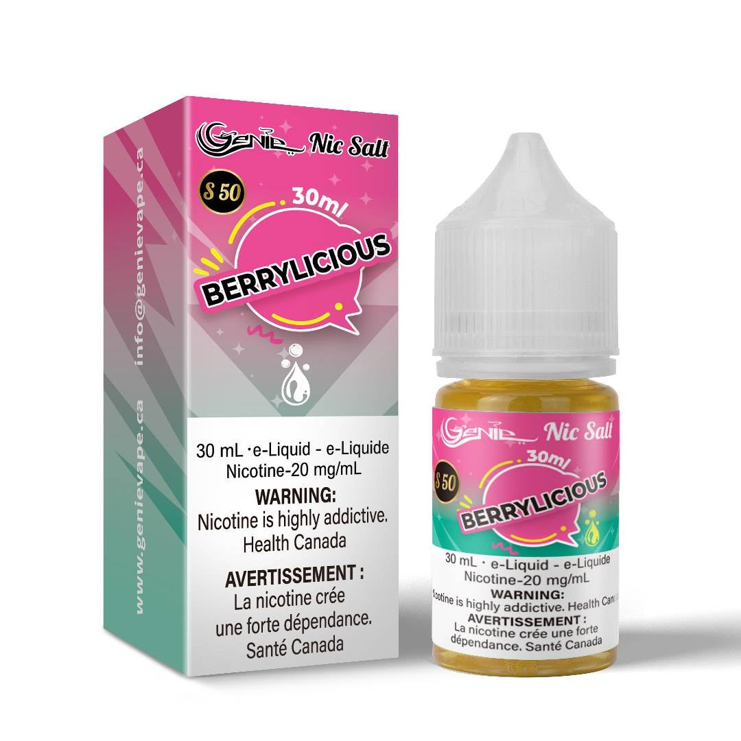 Genie e-juice liquid salt nic 20 mg berrylicious