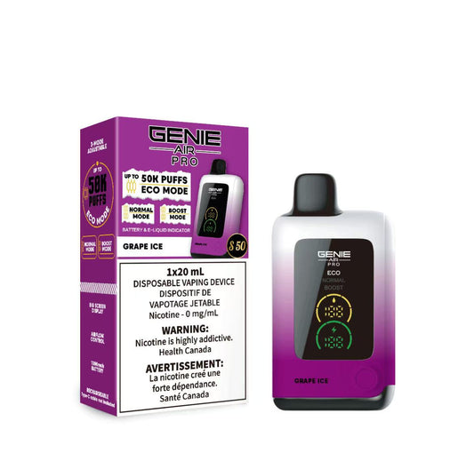 GENIE AIR PRO 50K ZERO NICOTINE BOX (10 Pc/Box) - GRAPE ICE