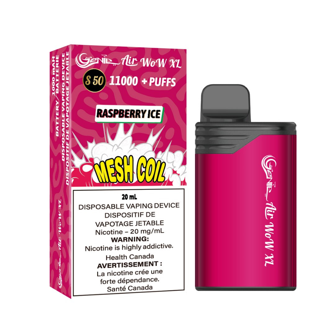 GENIE AIR WOW XL BOX - RASPBERRY ICE (11000) (10Pc/Box)