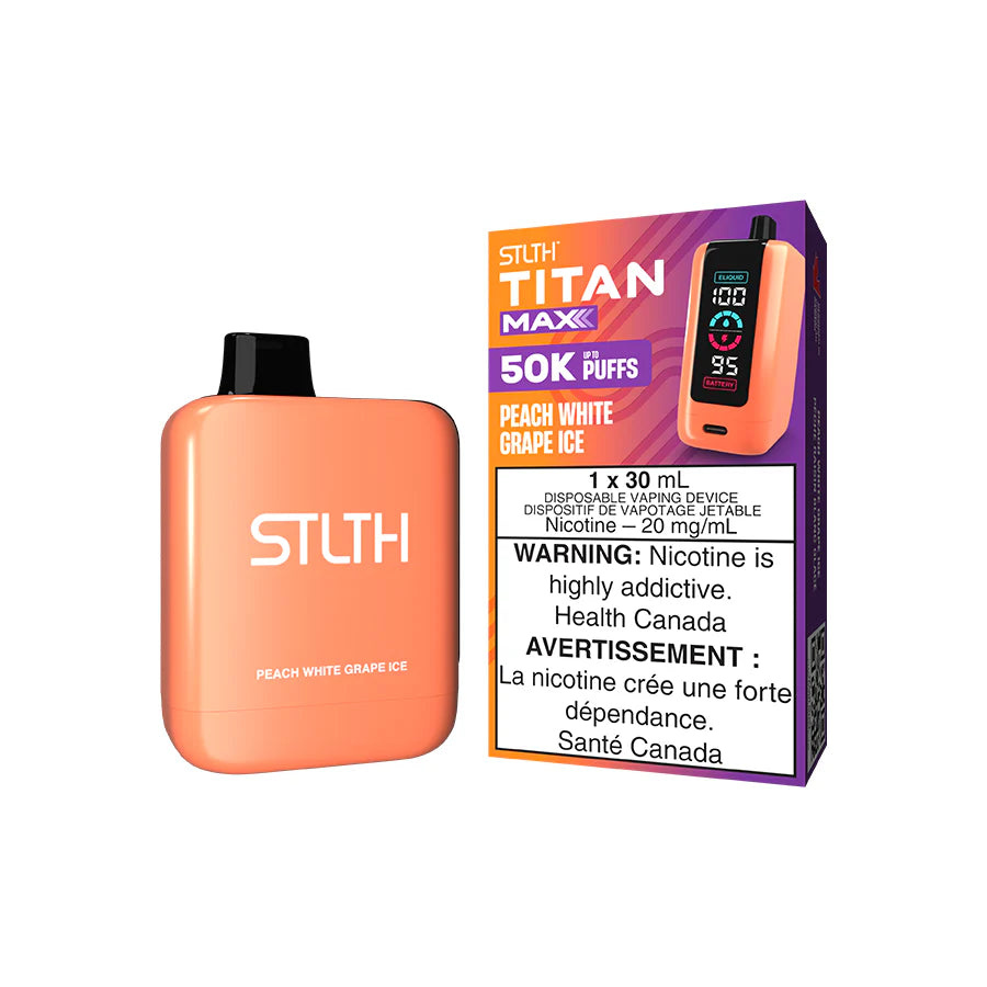 STLTH TITAN MAX 50000 - PEACH WHITE GRAPE ICE