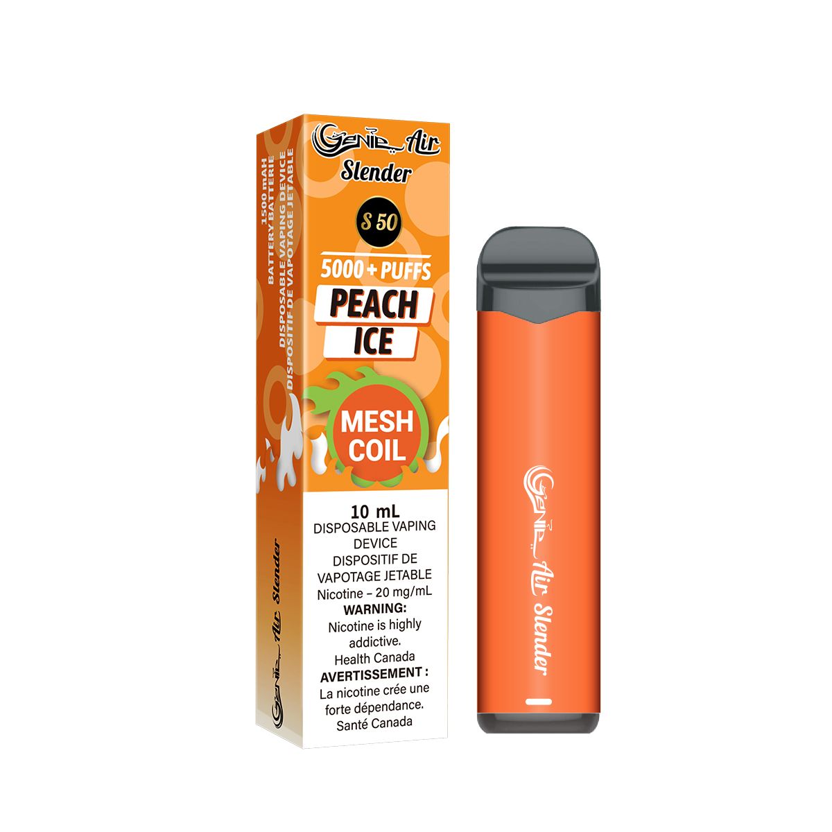 GENIE AIR SLENDER BOX - PEACH ICE (10 Pc /box)