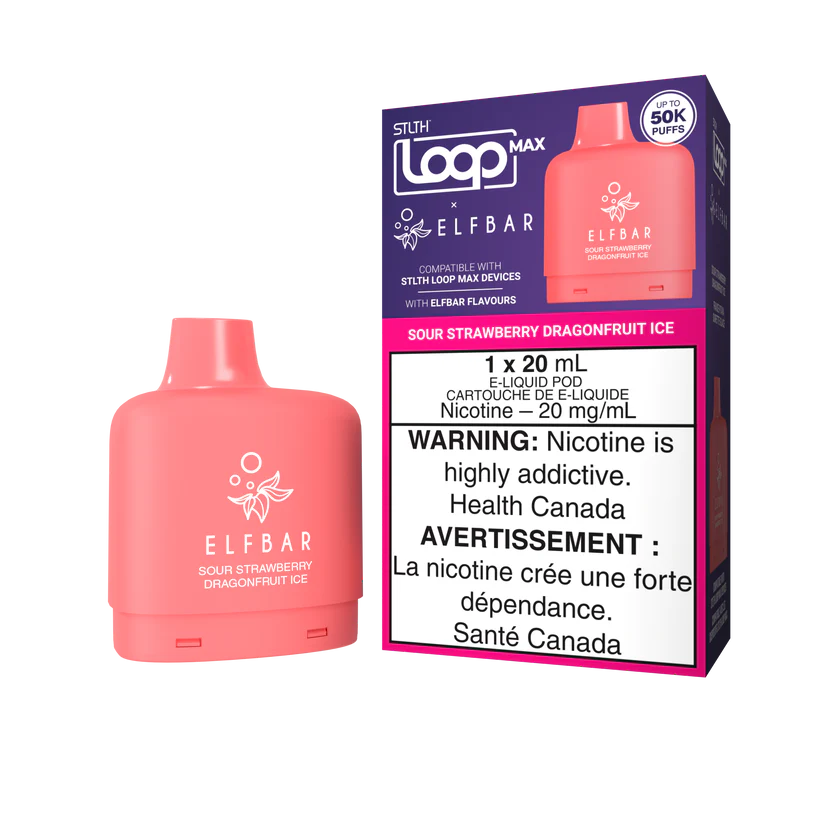 STLTH X ELFBAR LOOP MAX 70K PODS - SOUR STRAWBERRY DRAGONFRUIT ICE