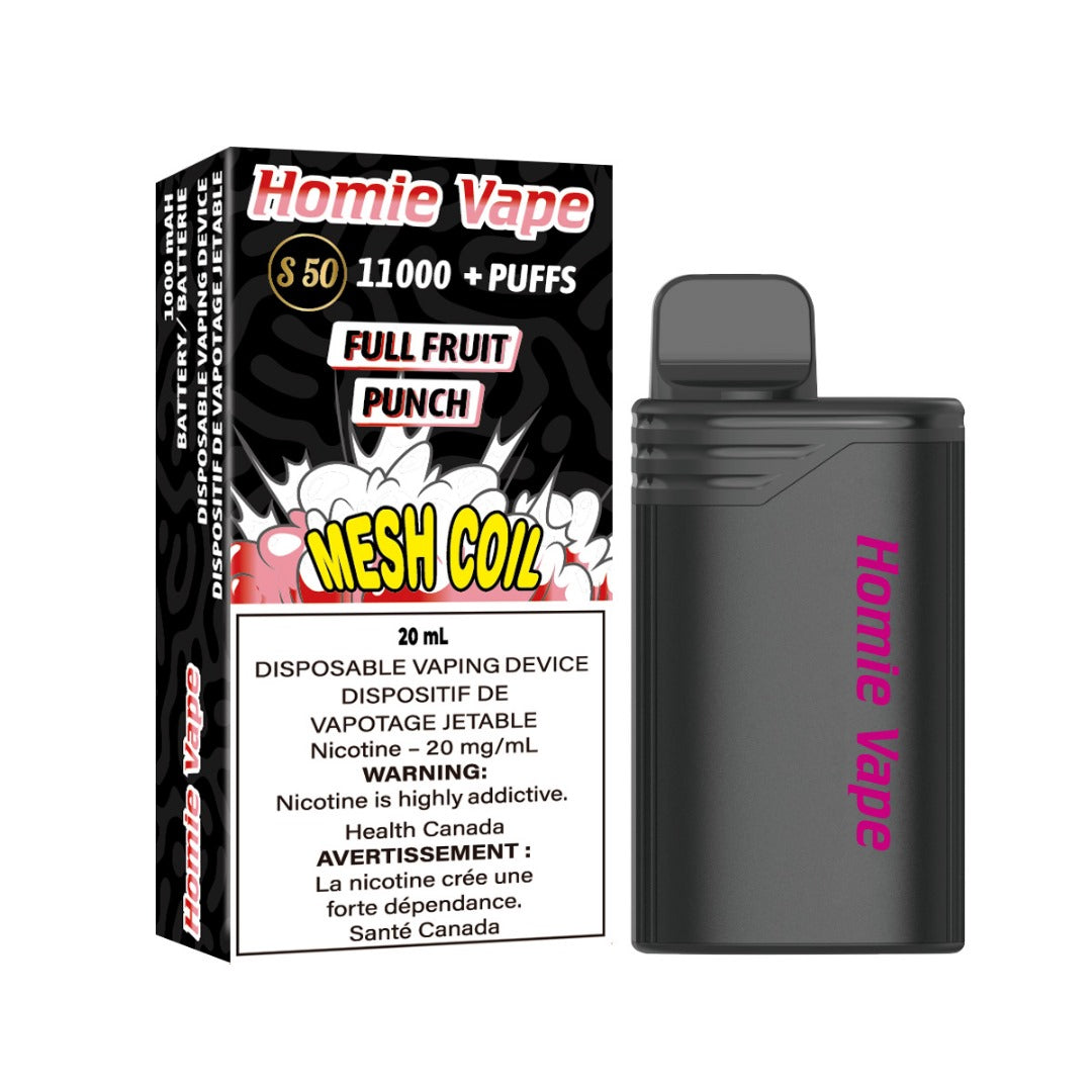 MANUFACTUREES OF GENIE WOW ND GENIE WOW XL / HOMIE VAPE 11000 PUFFS, HIGHEST PUFFS RECHARGEABLE VAPE FRUIT PUNCH