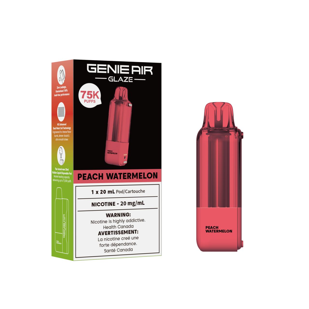 GENIE AIR GLAZE 75000 POD - PEACH WATERMELON