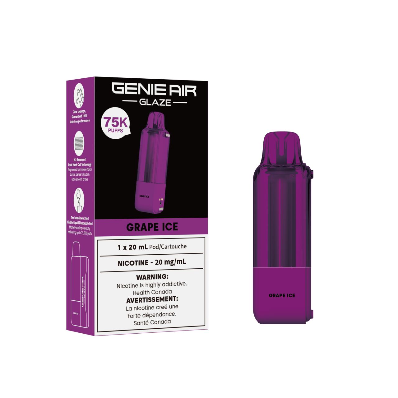 GENIE AIR GLAZE 75000 POD - GRAPE ICE