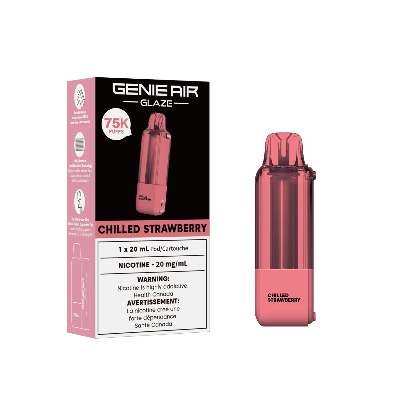 GENIE AIR GLAZE 75000 POD - CHILLED STRAWBERRY