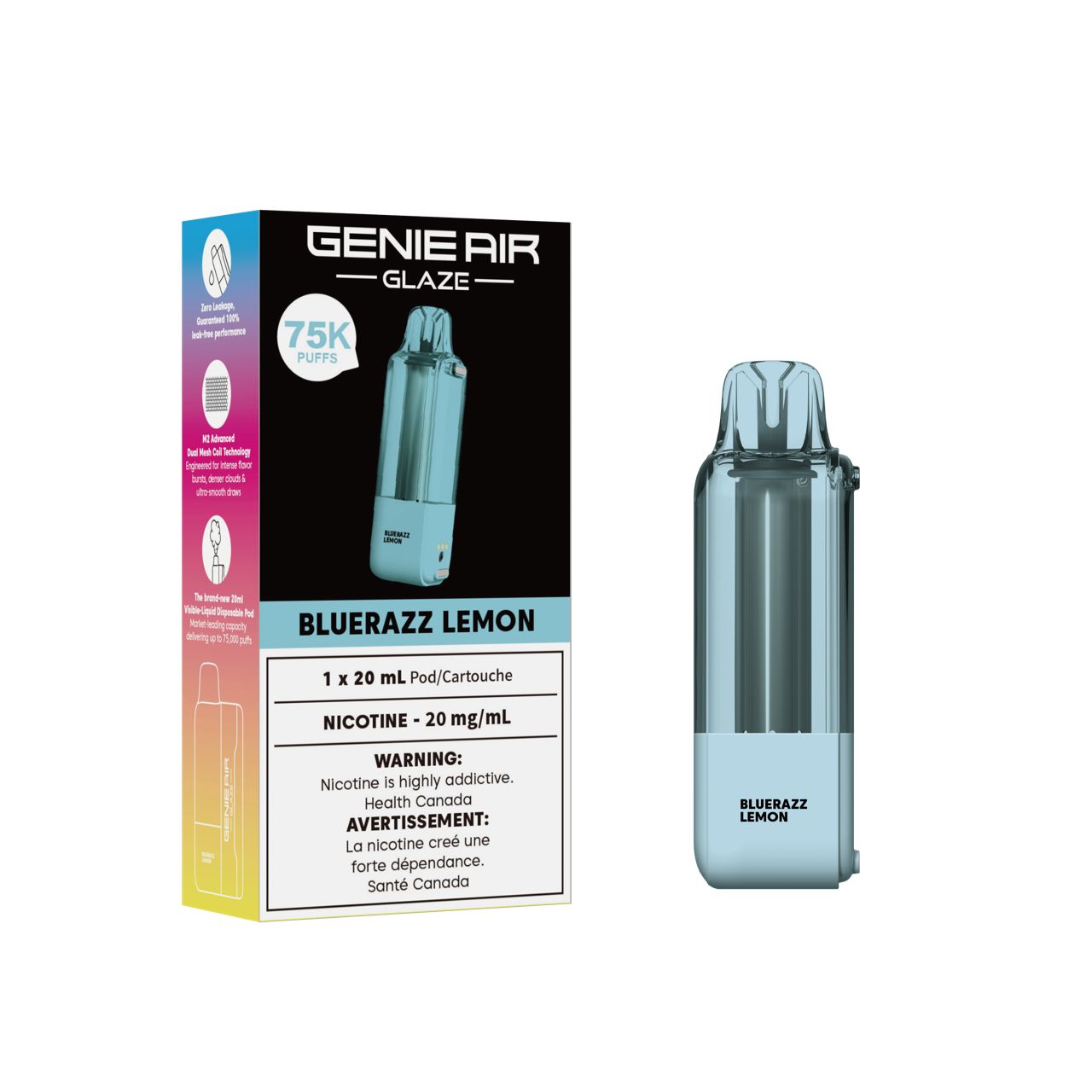 GENIE AIR GLAZE 75000 POD - BLUERAZZ LEMON