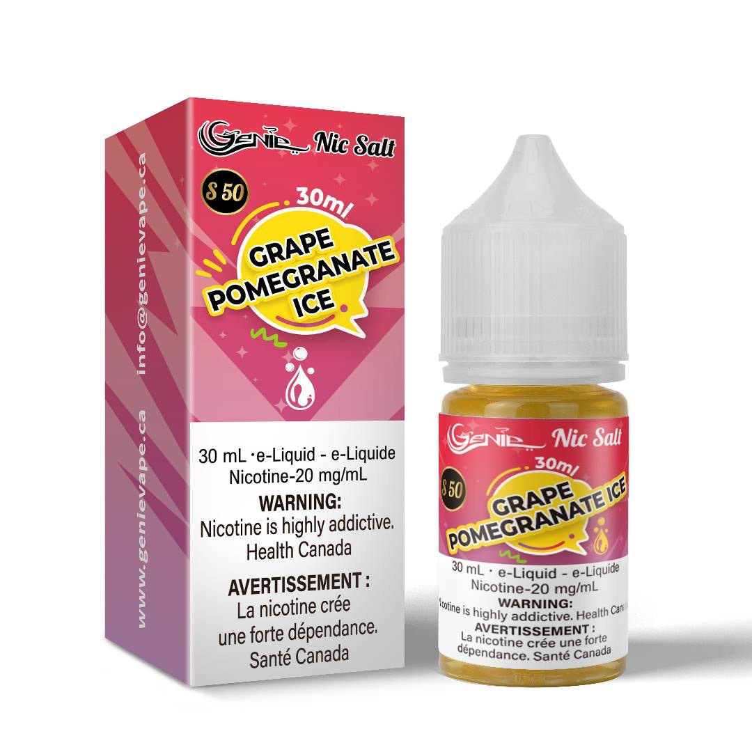 Genie e-juice liquid salt nic 20 mg grape pomegranate ice