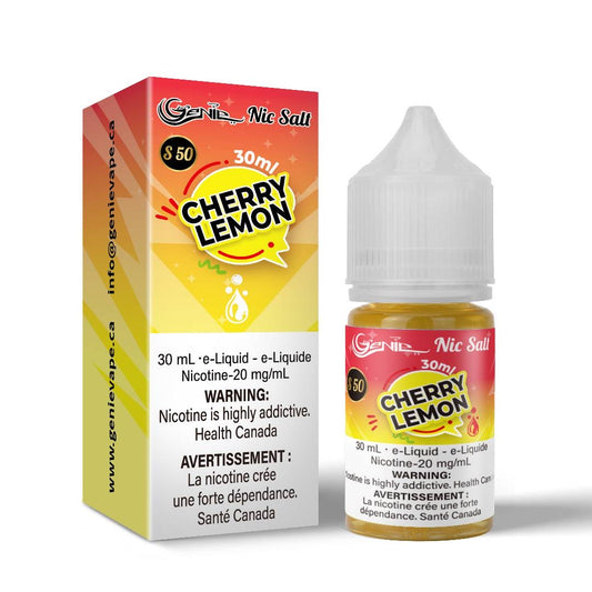 Genie e-juice liquid salt nic 20 mg cherry lemon