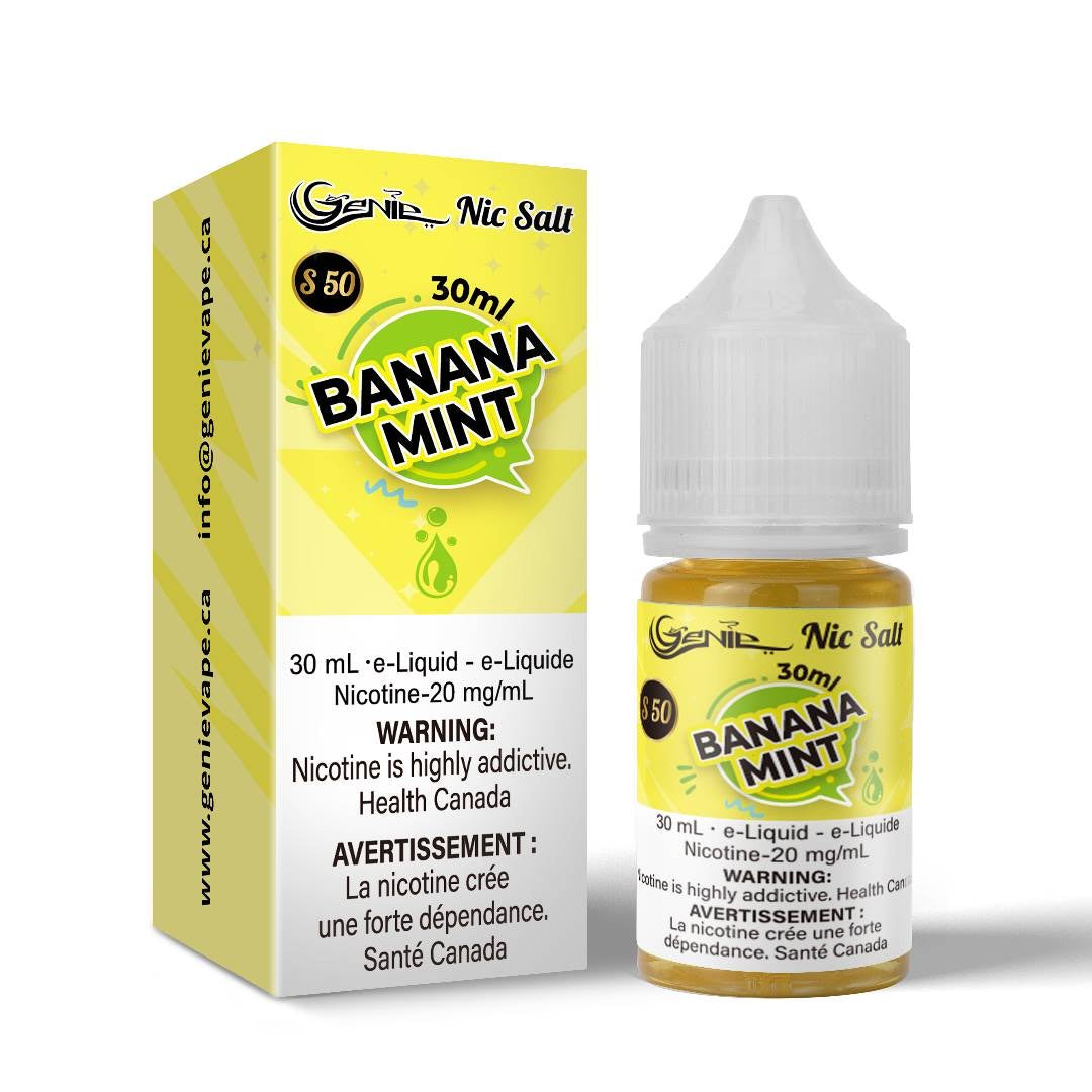 Genie e-juice liquid salt nic 20 mg banana mint