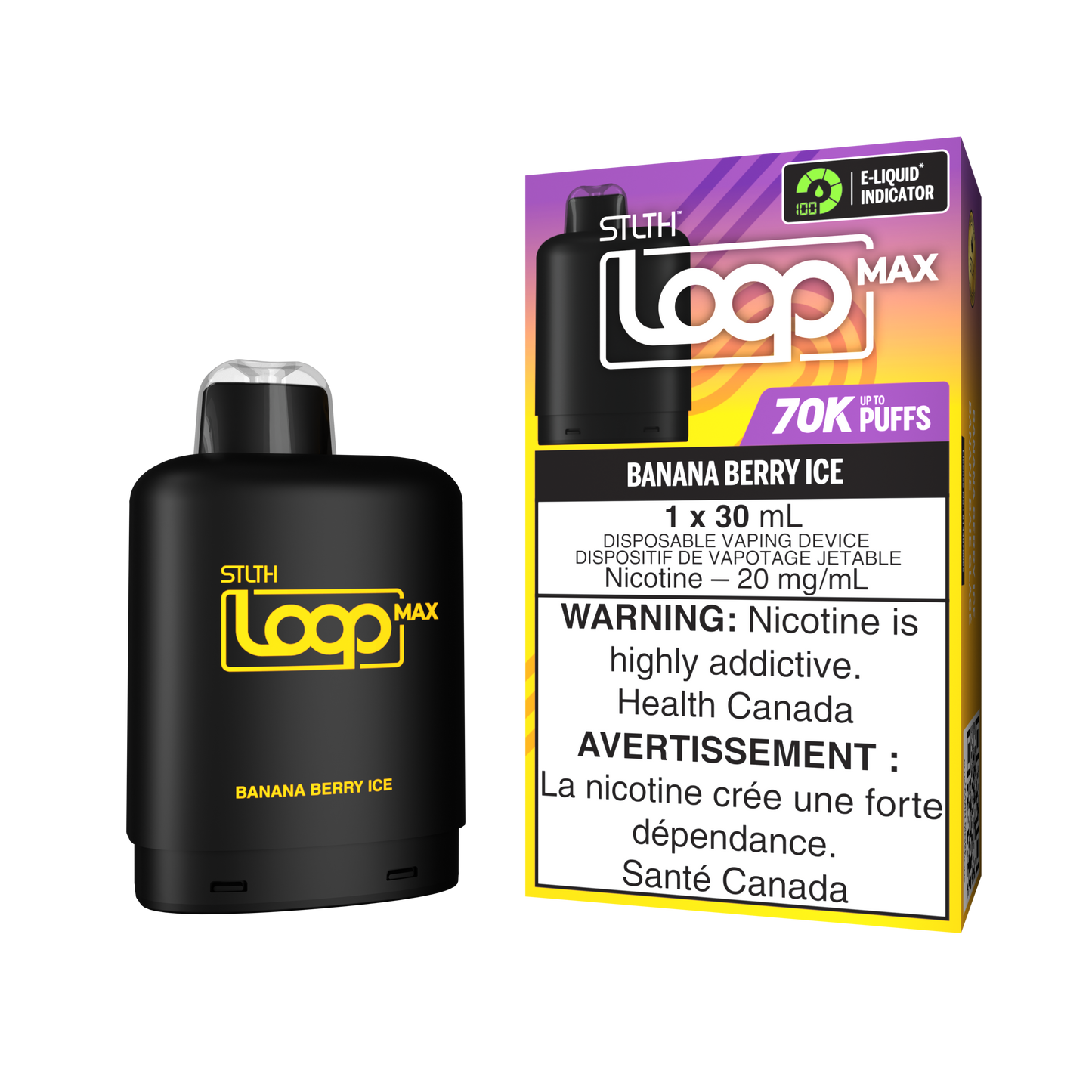 STLTH LOOP MAX 70K PODS - BANANA BERRY ICE (ON)