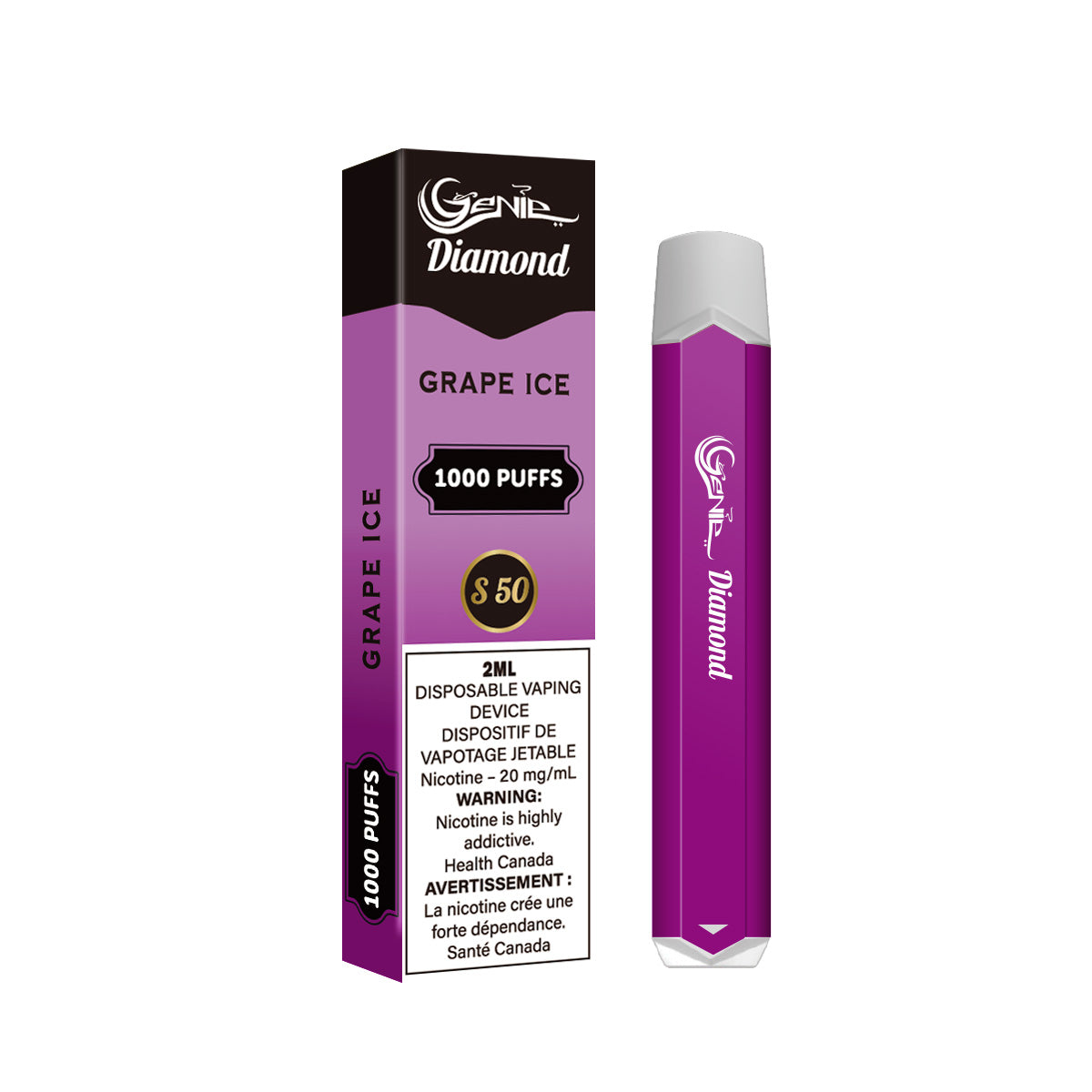 GENIE DIAMOND(1000) BOX - GRAPE ICE (10 IN A BOX)