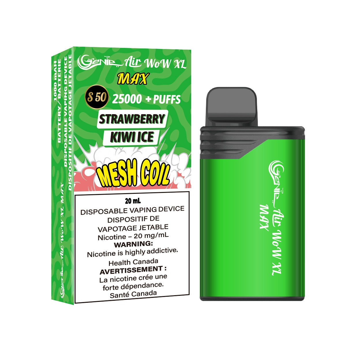 GENIE AIR WOW XL MAX - STRAWBERRY KIWI ICE(25000)
