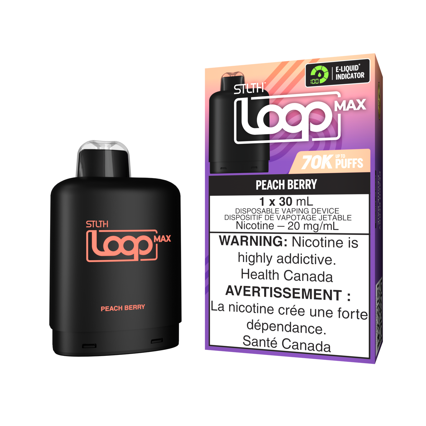 STLTH LOOP MAX 70K PODS - PEACH BERRY (ON)