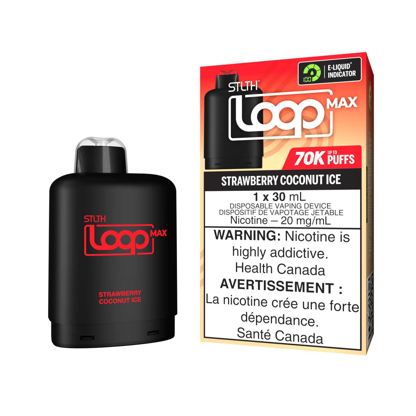 STLTH LOOP MAX 70K PODS - STRAWBERRY COCONUT ICE (ON)