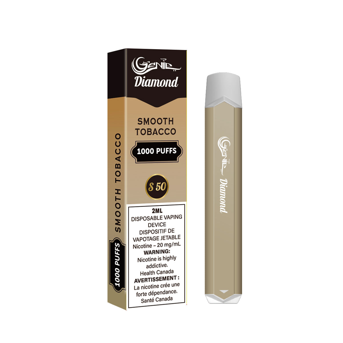 smooth tobacco disposable vape GENIE DIAMOND(1000) BOX Variant:Zero Peach Blush Single Use SMOK LP2 Coil for Disposable Nicotine Vape