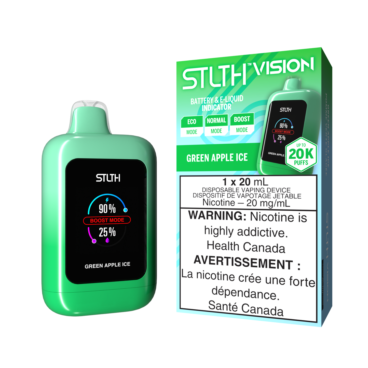 STLTH VISION BOX - GREEN APPLE ICE [4 Pc/BOX] [ON]