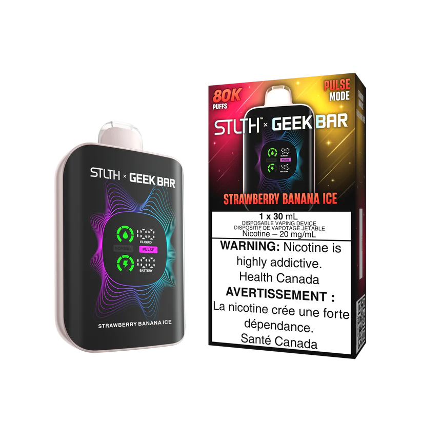 Geek Bar Flavors STLTH GEEKBAR 80K - STRAWBERRY BANANA ICE - Windsor Vape Vape Disposable Geek Bar Flavors STLTH GEEKBAR 80K - STRAWBERRY BANANA ICE - Windsor Vape Vape Disposable