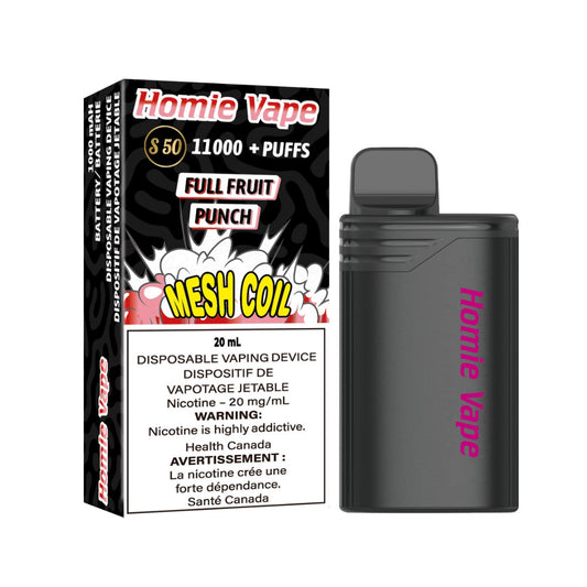 HOMIE VAPE (GENIE WOW XL) BOX - FRUIT PUNCH (11000) (10Pc/Box)