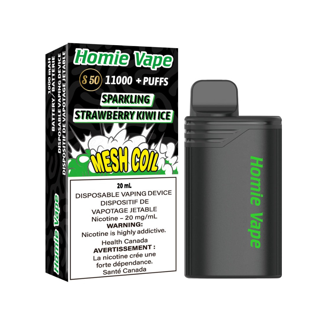 MANUFACTUREES OF GENIE WOW ND GENIE WOW XL / HOMIE VAPE 11000 PUFFS, HIGHEST PUFFS RECHARGEABLE VAPE STRAWBERRY KIWI ICE