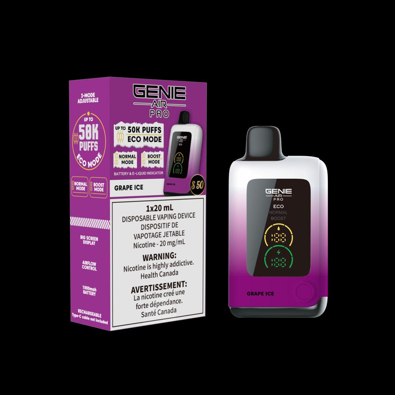 GENIE AIR PRO 50K BOX - GRAPE ICE (10 Pc/Box) (ON)