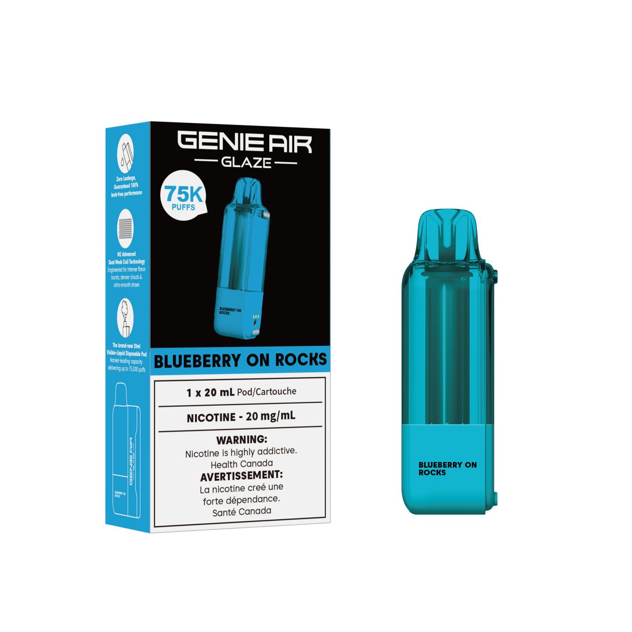 GENIE AIR GLAZE 75000 POD - BLUBERRY ON ROCKS