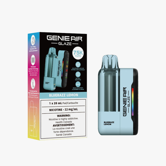 GENIE AIR GLAZE 75000 POD + DEVICE - BLUERAZZ LEMON - 12 mg/mL