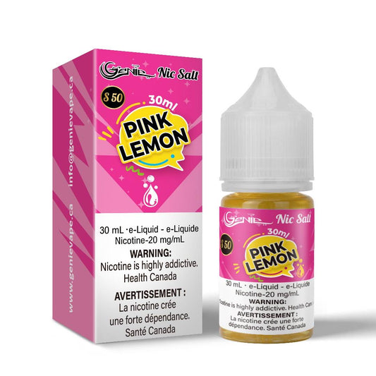Genie e-juice liquid salt nic 20 mg pink lemon