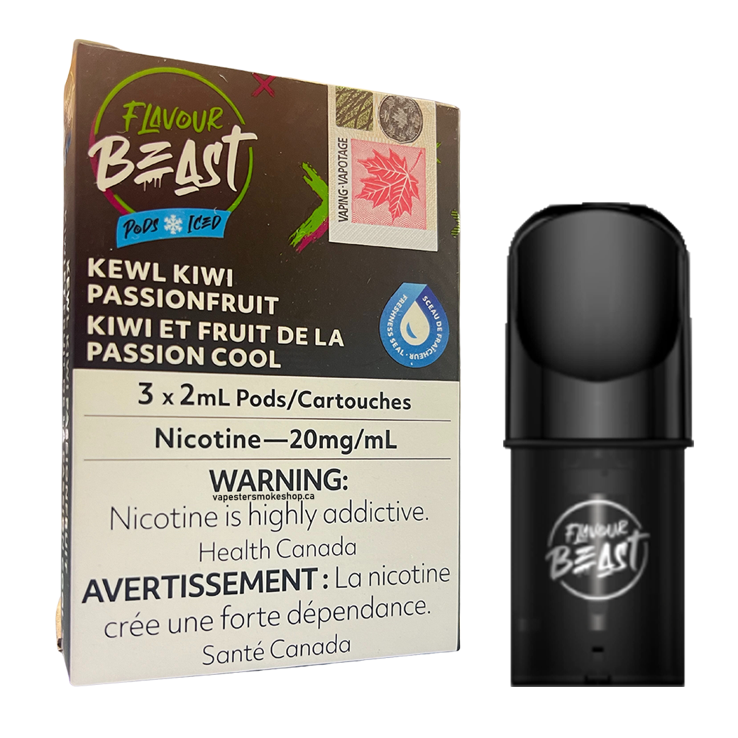 FLAVOUR BEAST PODS - KEWL KIWI PASSIONFRUIT ICED