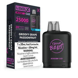 LEVEL X BOOST 25K - GROOVY GRAPE PASSIONFRUIT ICED (ON)